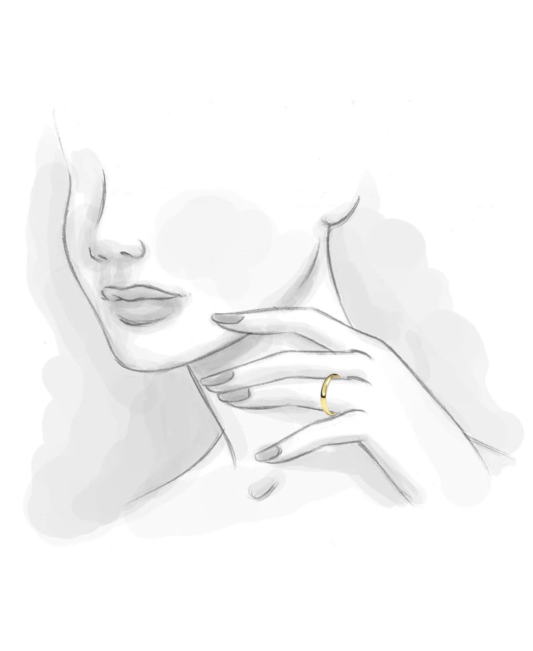 Alianza de Oro Amarillo Almendrada Minimal