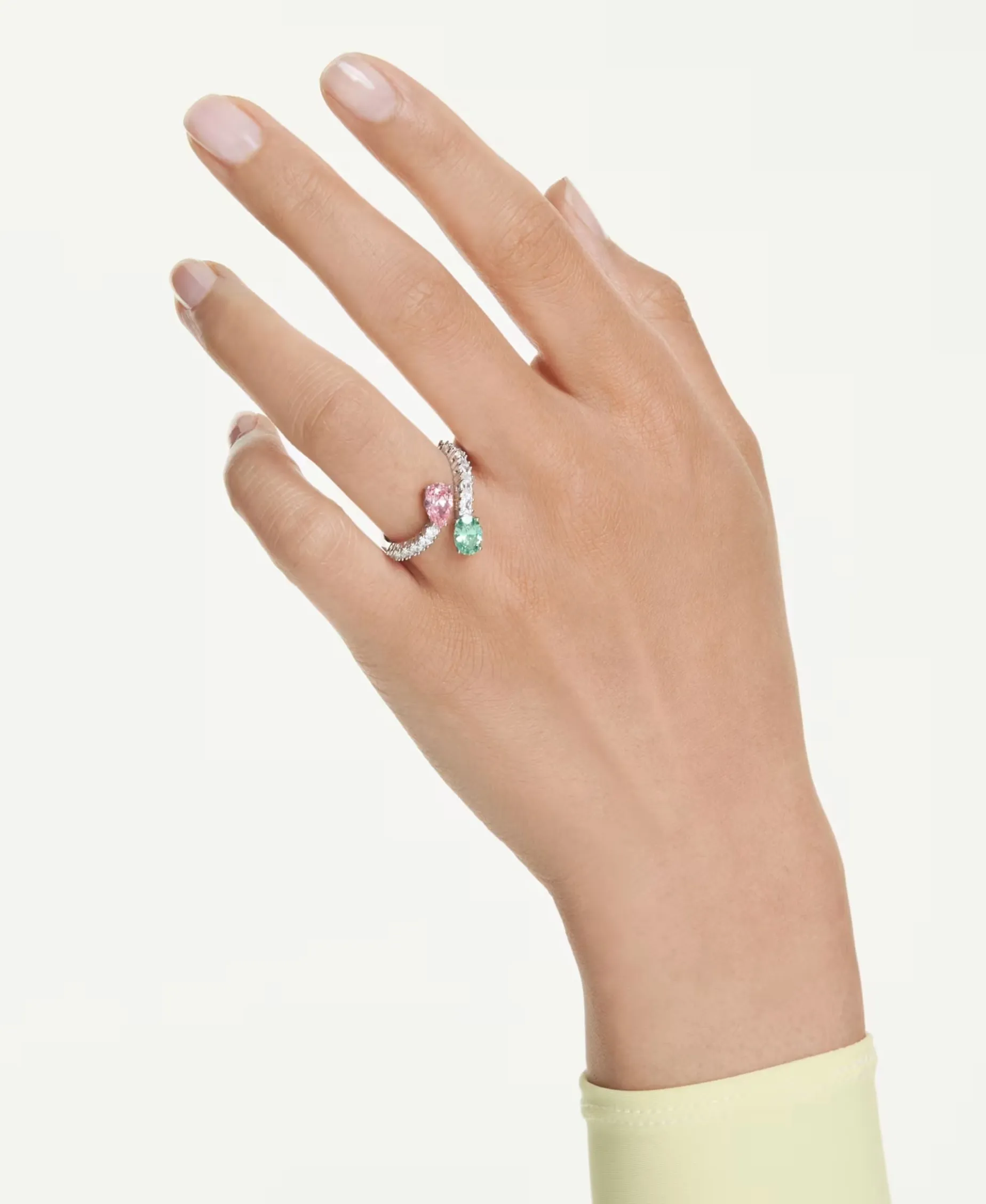 Anillo Abierto Ariana Grande x Swarovski Baño de Rodio Circonita | 5737372