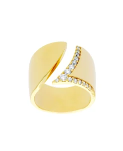 Anillo Abierto Marina García Plata Bañada en Oro Circonitas | 91184SD