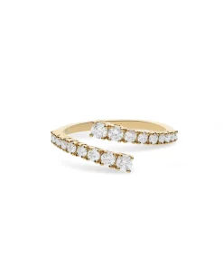 Anillo Abierto Media Alianza con Diamantes 0,36 cts en Oro Amarillo