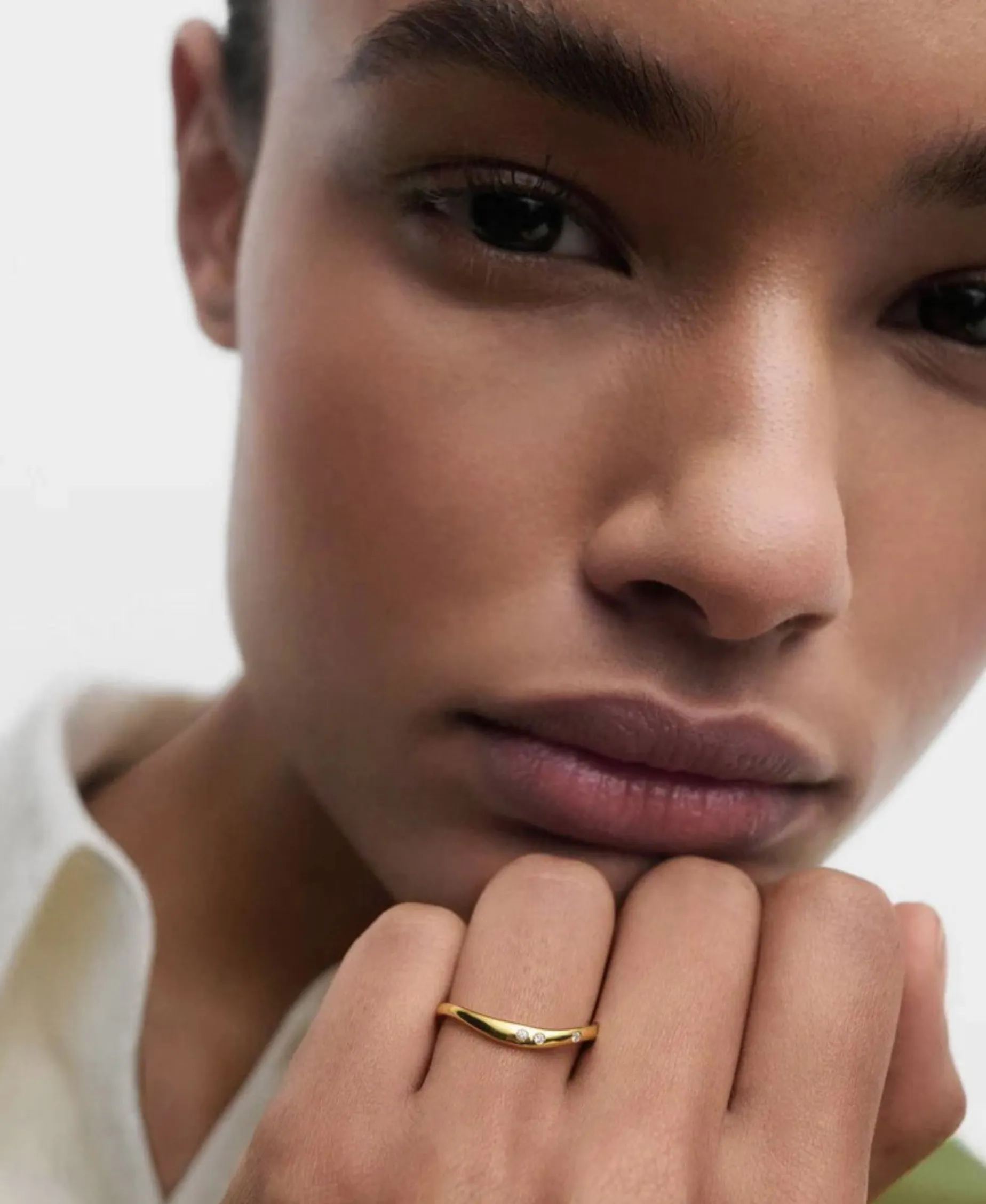 Anillo Air PDPAOLA Plata de Ley con Baño de Oro 18K y Circonitas | AN01-E59