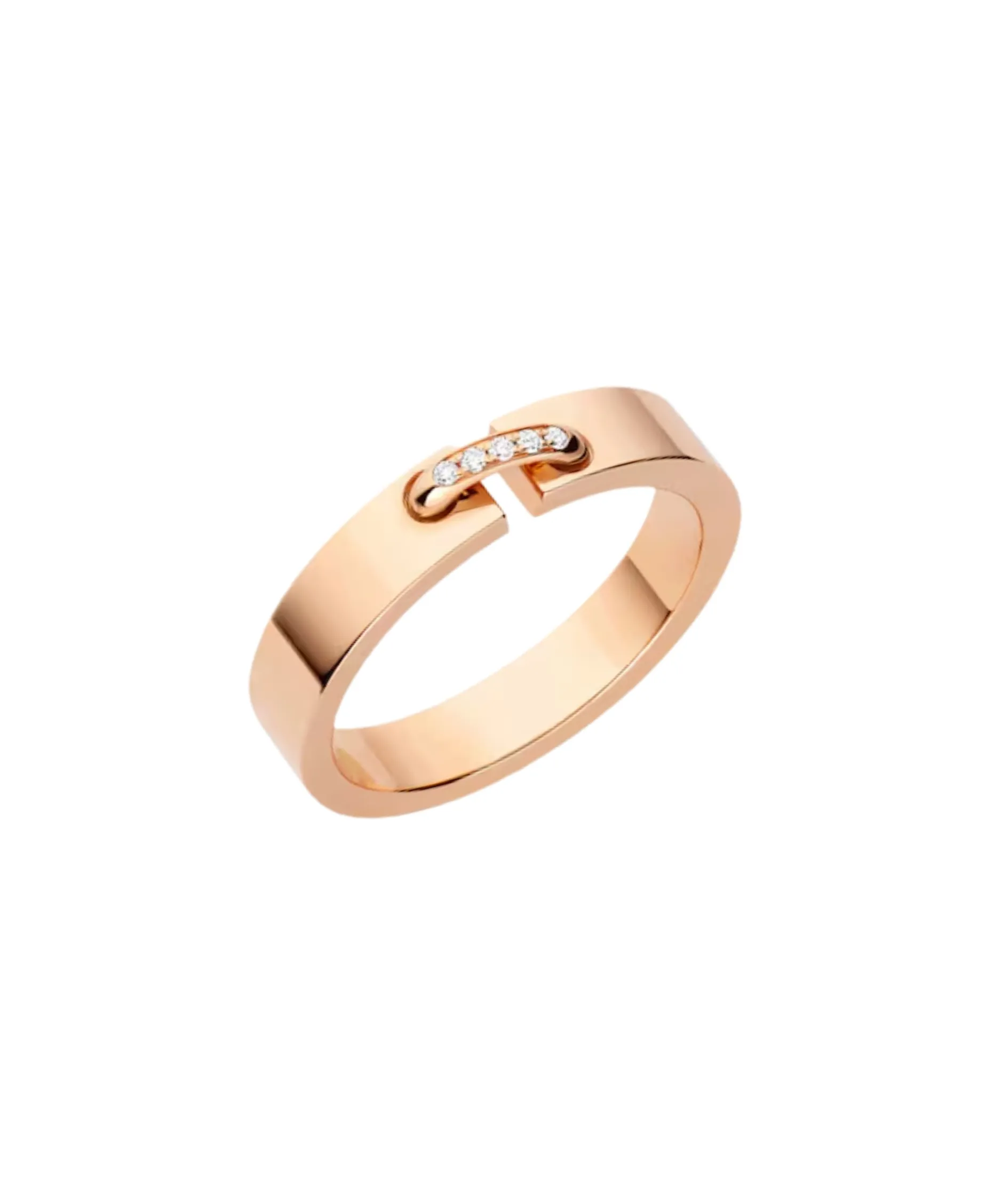 Anillo Alianza Liens Évidence Chaumet Oro Rosa y Diamantes | 080542