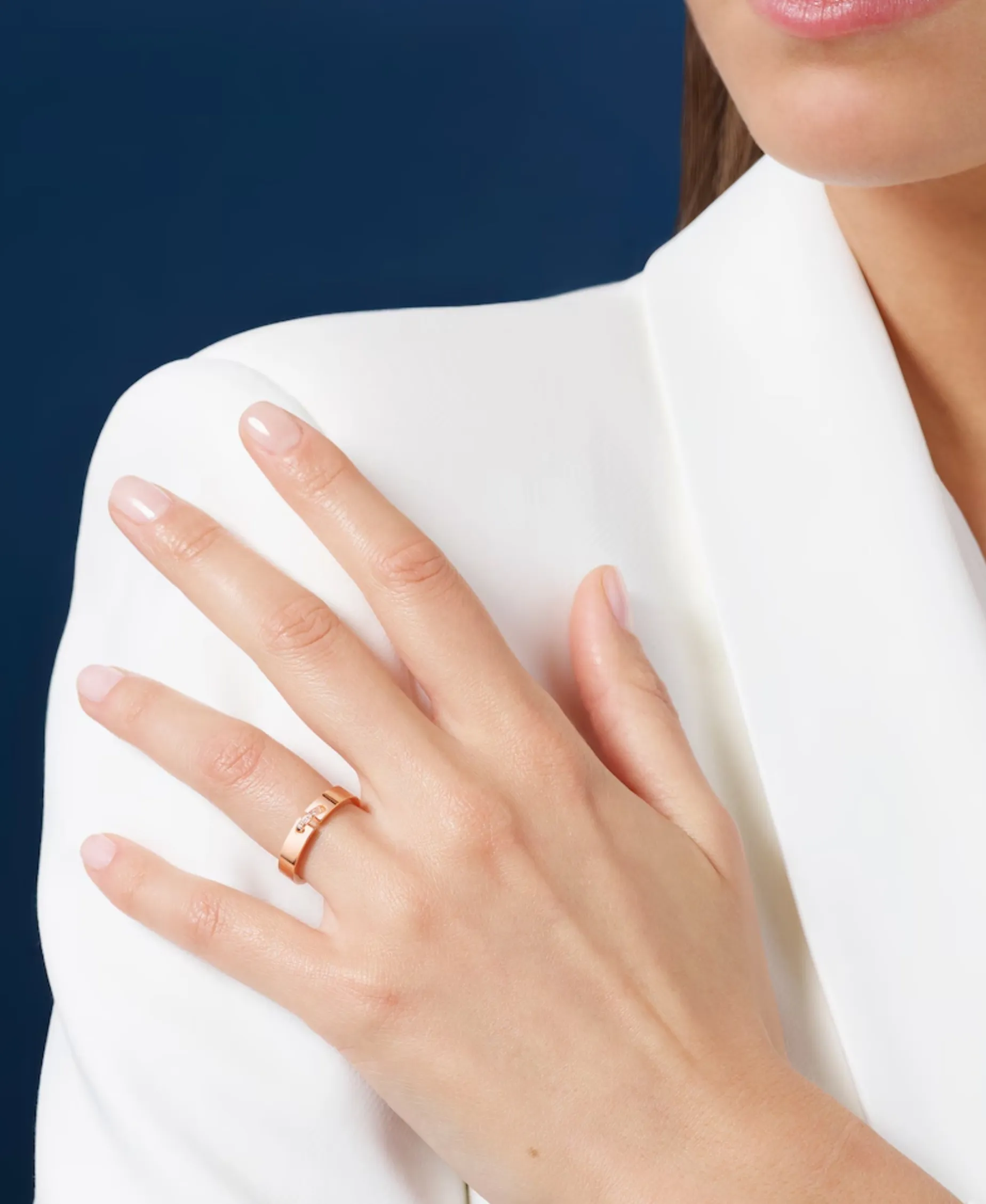 Anillo Alianza Liens Évidence Chaumet Oro Rosa y Diamantes | 080542