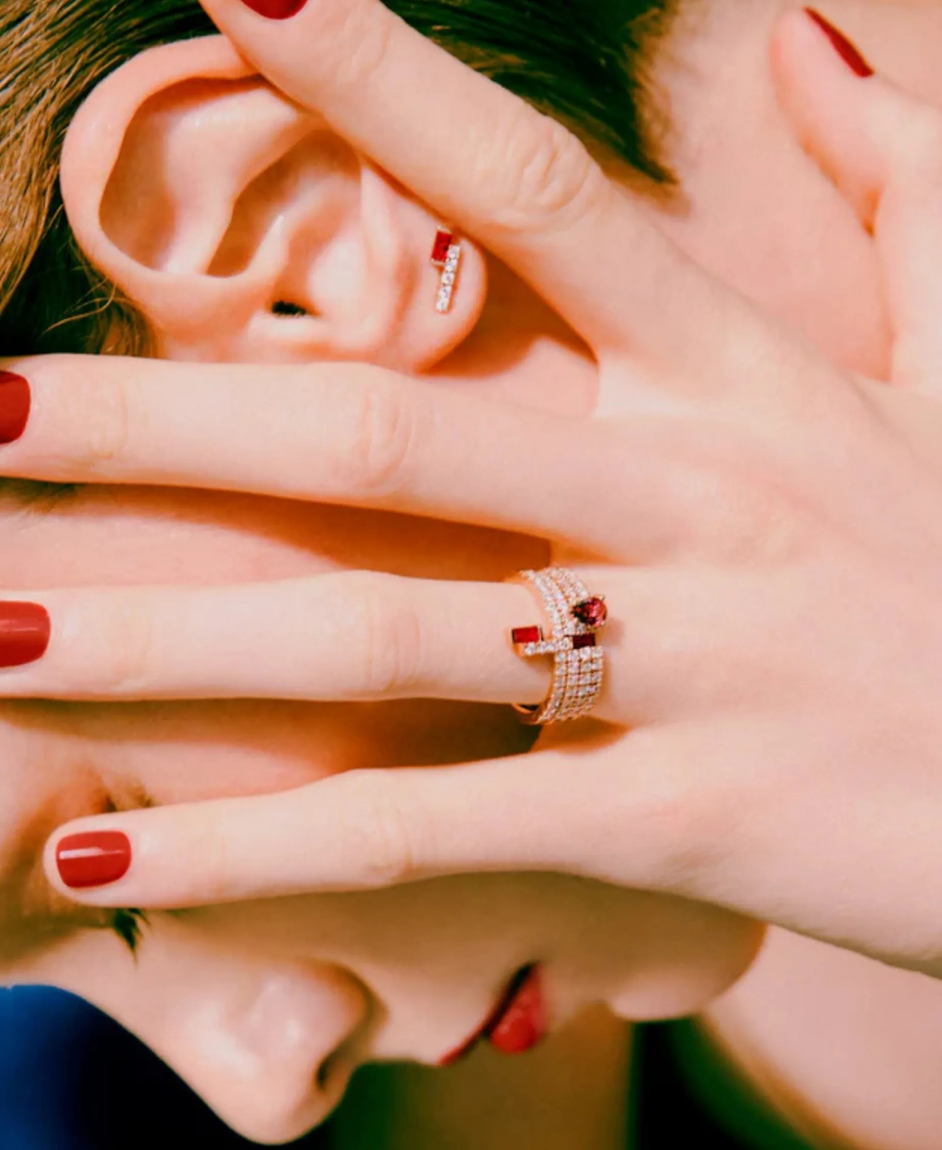 Anillo Banda Fina Gold&Roses I Am Red Oro Rosa y Rubí | GR-486.3RB