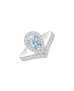 Anillo Chaumet Joséphine Aigrette Oro Blanco Aguamarina y Diamantes | 083297