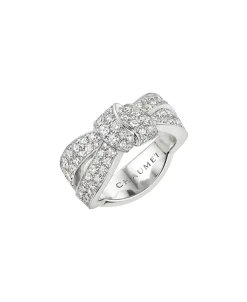 Anillo Chaumet Liens Séduction Oro Blanco Pavé de Diamantes | 083238