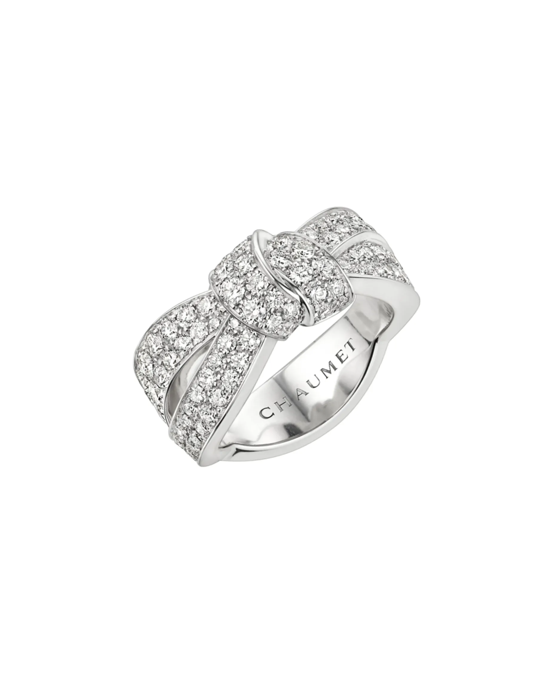 Anillo Chaumet Liens Séduction Oro Blanco Pavé de Diamantes | 083238