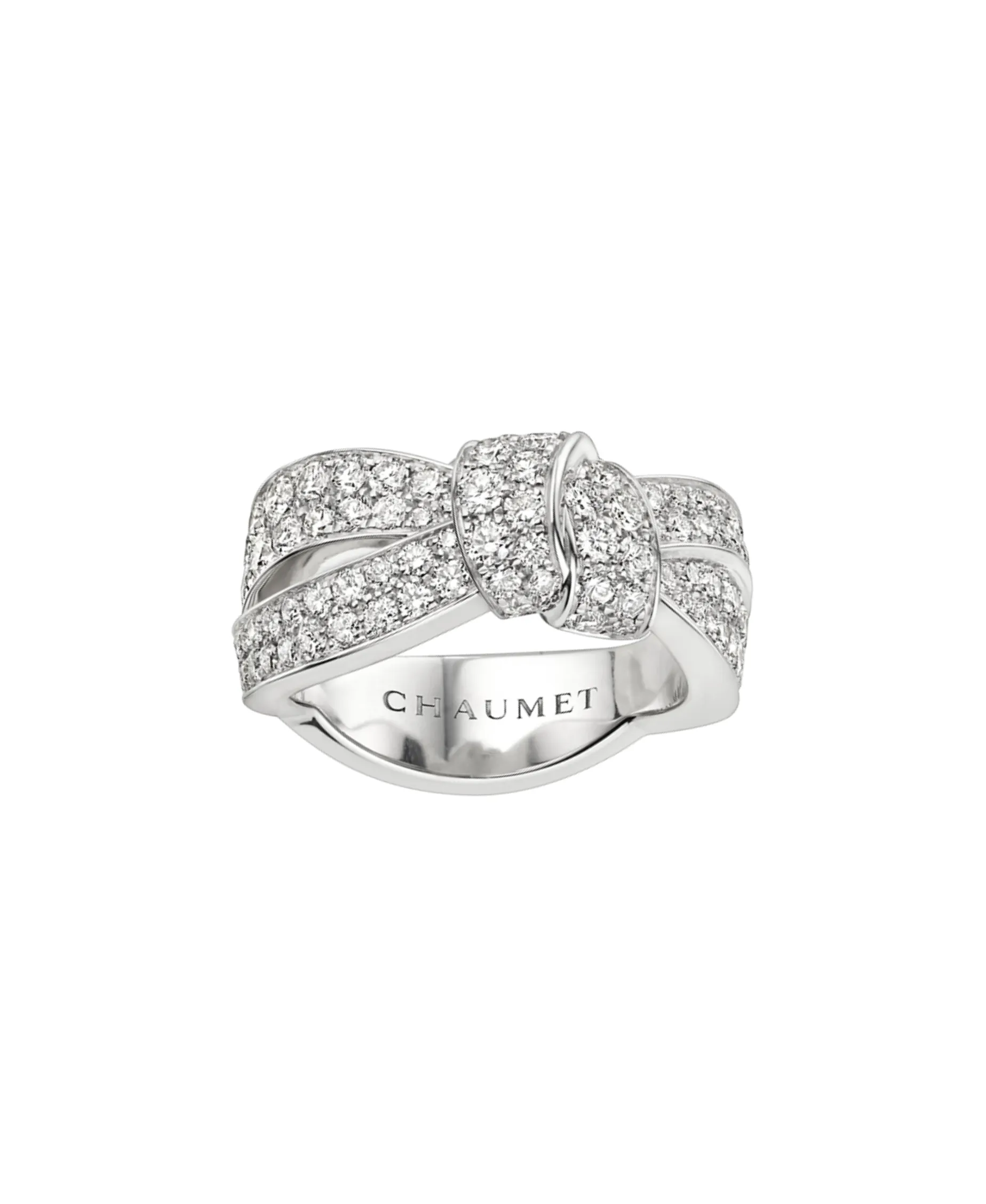 Anillo Chaumet Liens Séduction Oro Blanco Pavé de Diamantes | 083238