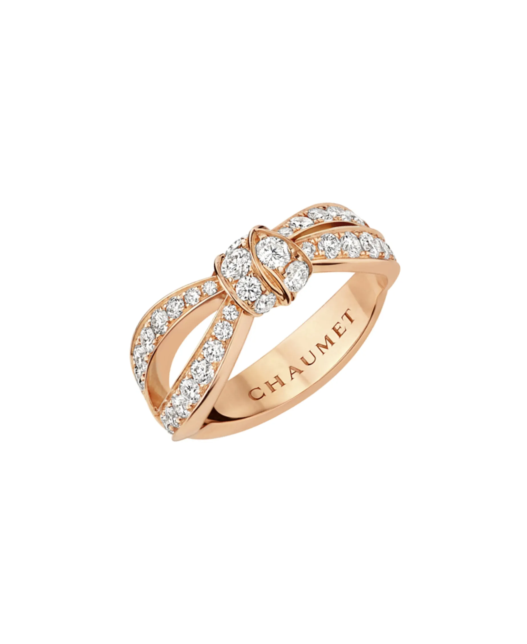 Anillo Chaumet Liens Séduction Oro Rosa Pavé de Diamantes | 083056