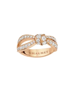 Anillo Chaumet Liens Séduction Oro Rosa Pavé de Diamantes | 083056