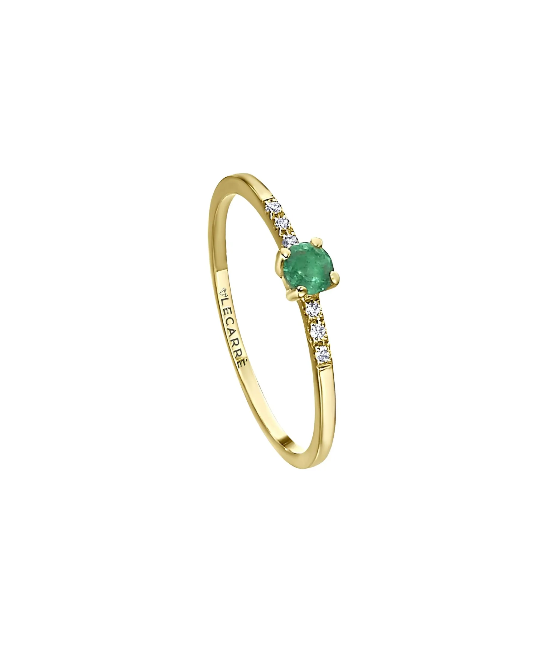 Anillo Colorize LECARRÉ Oro Amarillo 18K con Esmeralda y Diamantes | GA138ES