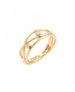 Anillo con Diamantes en Oro Amarillo
