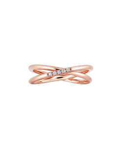 Anillo Cruzado Gold&Roses Oro Rosa Diamantes | GR-056