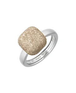 Anillo Cuadrado PESAVENTO Polvere di Sogni Champán Plata Baño Oro Blanco | WPSCA053