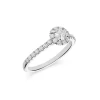 Anillo de Compromiso con Roseta de Diamantes 0,68 cts en Oro Blanco