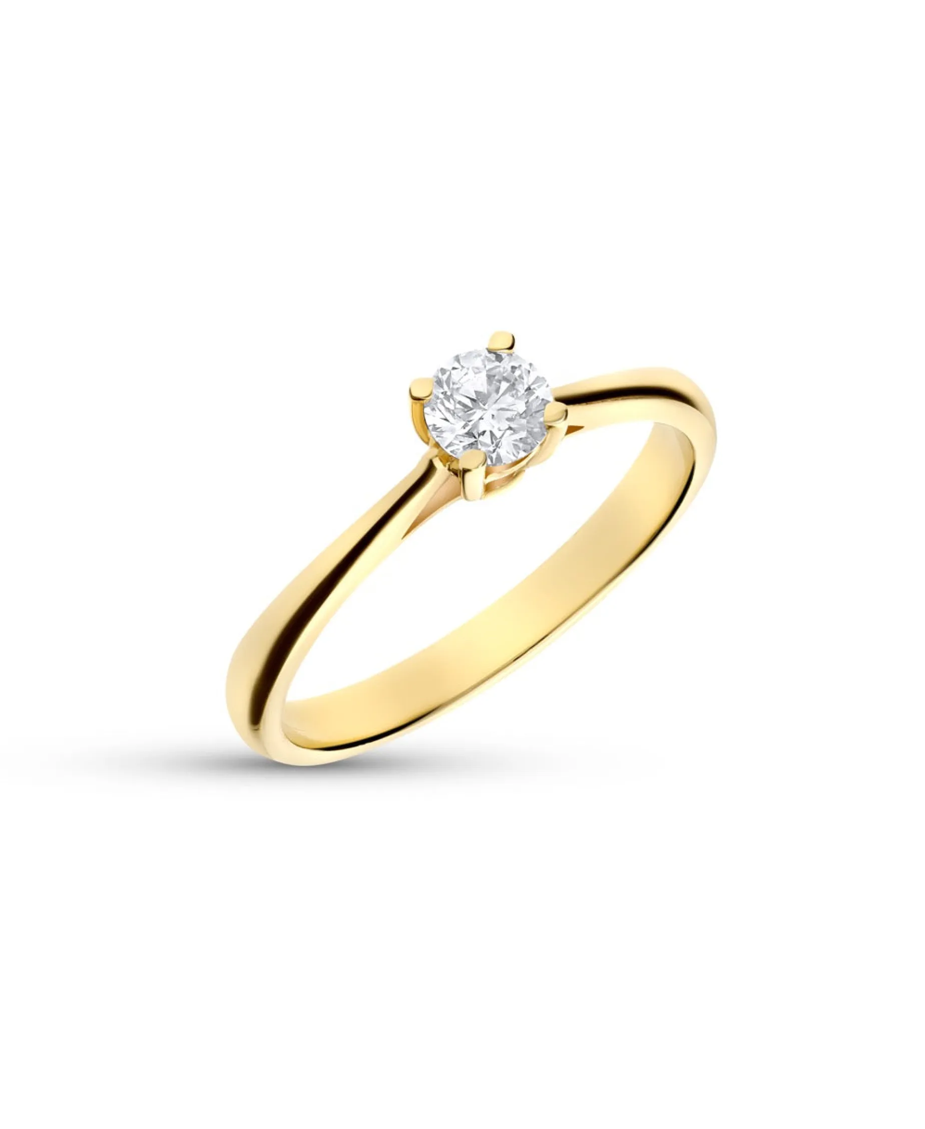 Anillo de Compromiso Solitario con Diamante 0,30 cts en Oro Amarillo