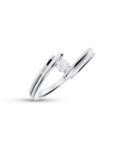 Anillo de Compromiso Solitario con Diamante en Oro Blanco