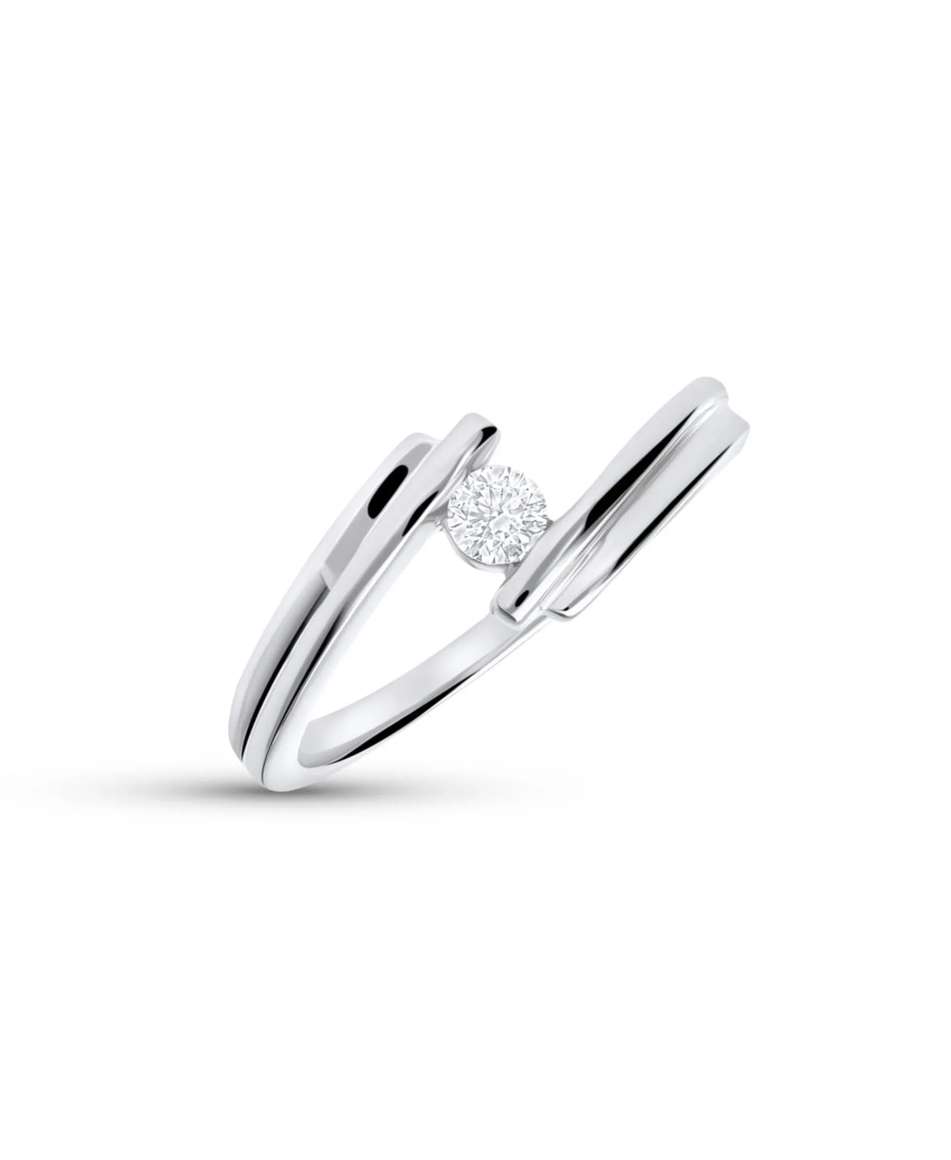 Anillo de Compromiso Solitario con Diamante en Oro Blanco