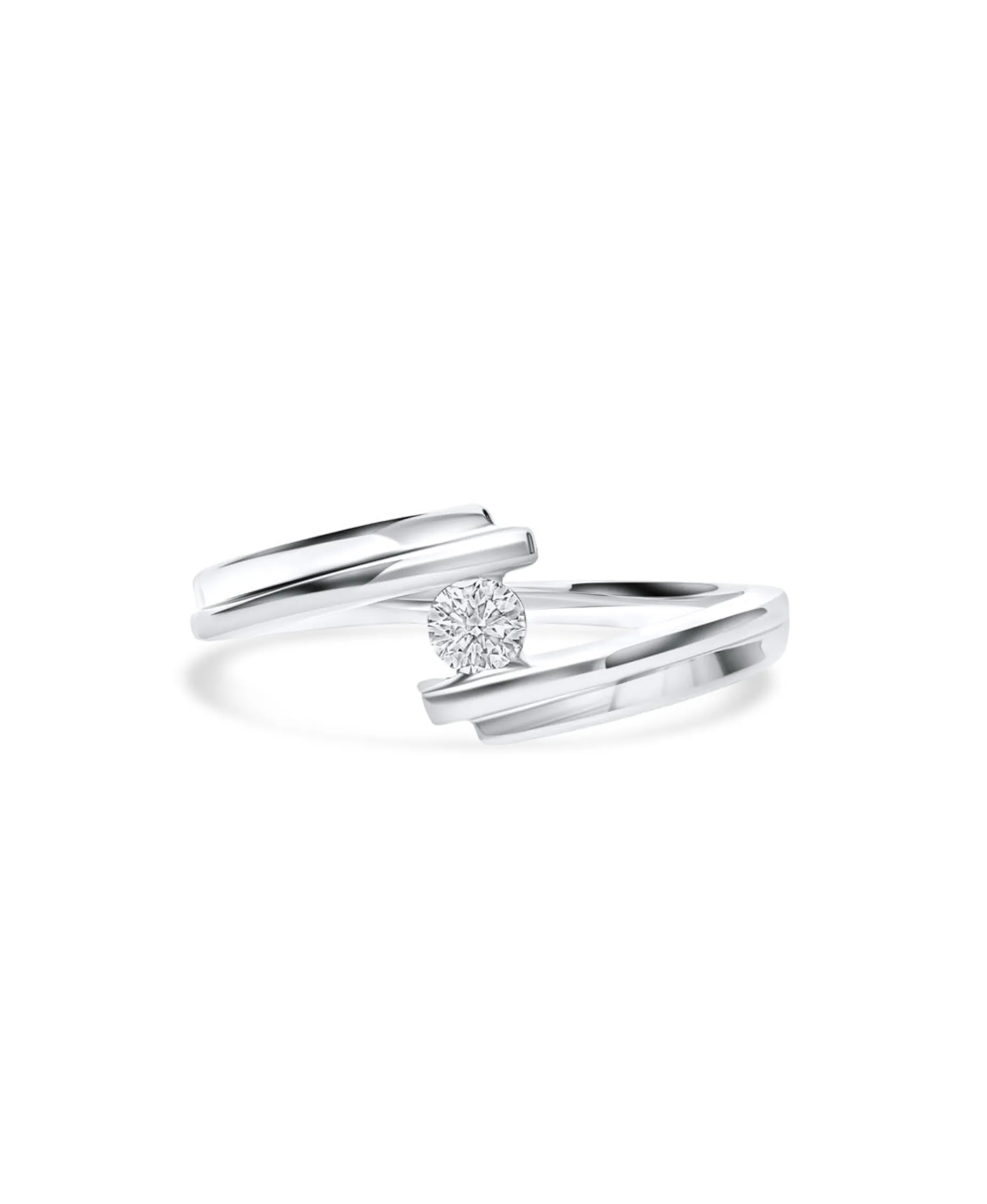 Anillo de Compromiso Solitario con Diamante en Oro Blanco