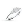 Anillo de Compromiso Tresillo con Diamante Oval y Pera 1,19 cts en Oro Blanco