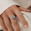 Anillo DELCERRO Brazo Oro Orla Pavé Blanco | 10244B