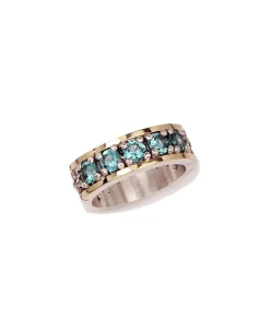 Anillo DELCERRO Oro y Plata Alianza Verde | 11013V