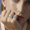 Anillo DELCERRO Oro y Plata Octógono Carrés Grande | 10953B