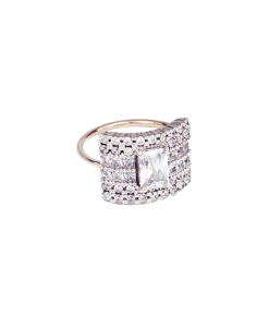 Anillo DELCERRO Oro y Plata Octógono Carrés Grande | 10953B