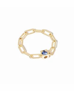 Anillo Dinh Van Cadena Le Cube Oro Amarillo y Zafiro Azul | 208111