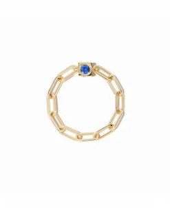 Anillo Dinh Van Cadena Le Cube Oro Amarillo y Zafiro Azul | 208111