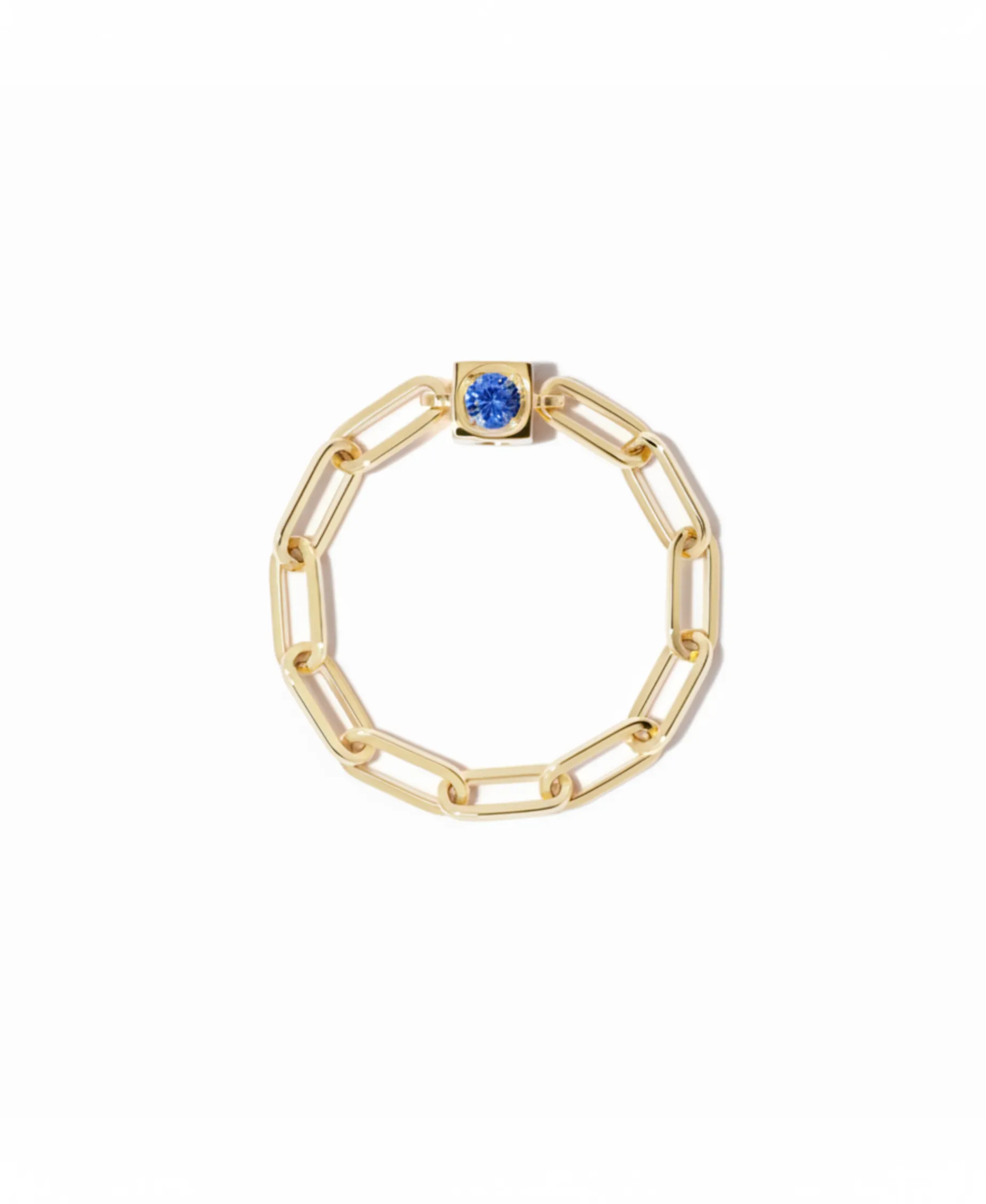 Anillo Dinh Van Cadena Le Cube Oro Amarillo y Zafiro Azul | 208111