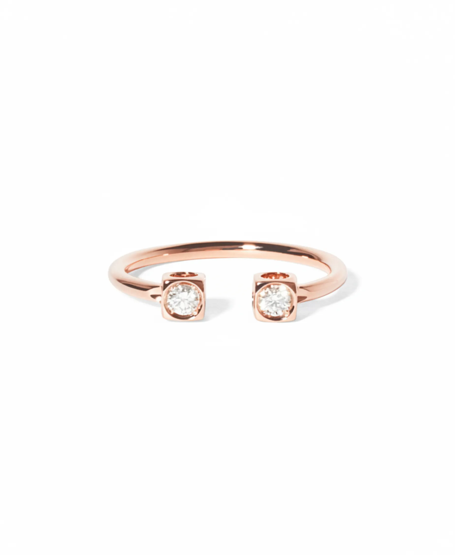 Anillo Dinh Van Le Cube Diamant Oro Rosa y Diamantes | 208515