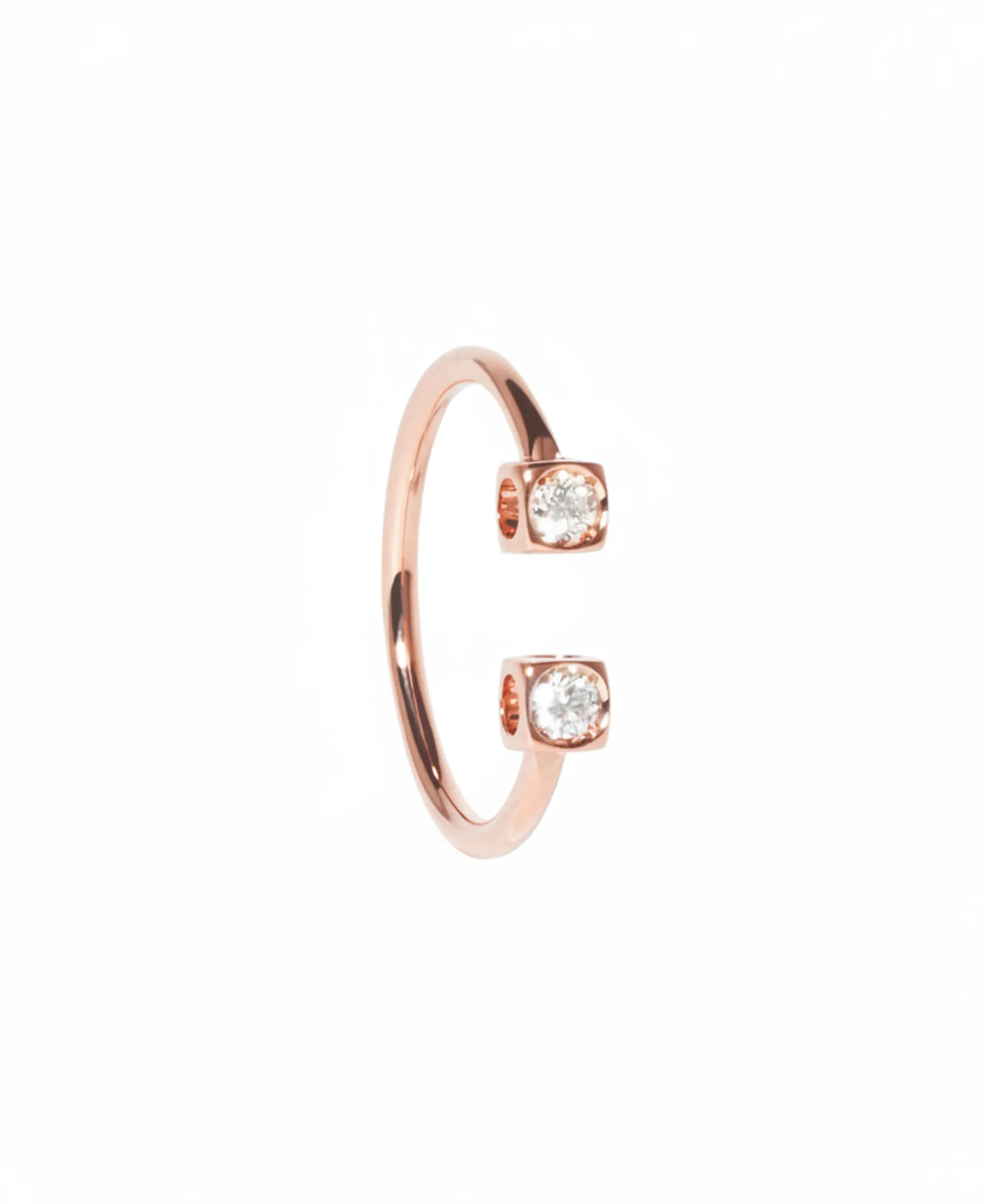 Anillo Dinh Van Le Cube Diamant Oro Rosa y Diamantes | 208515