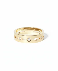 Anillo dinh van Pulse modelo pequeño oro amarillo y diamantes | 228511
