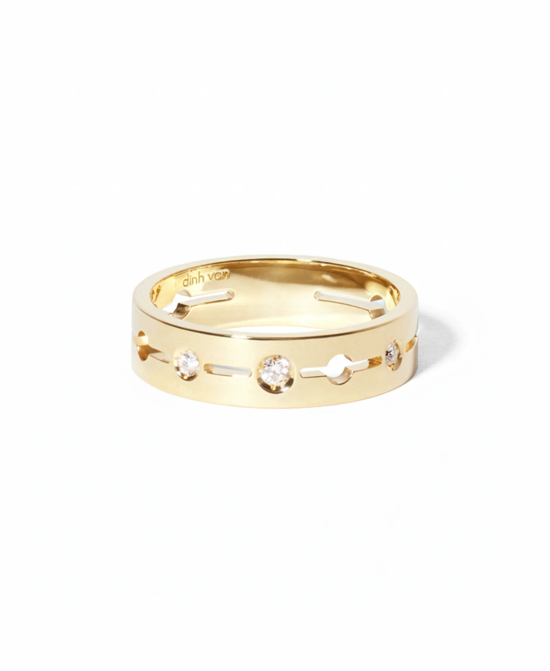 Anillo dinh van Pulse modelo pequeño oro amarillo y diamantes | 228511