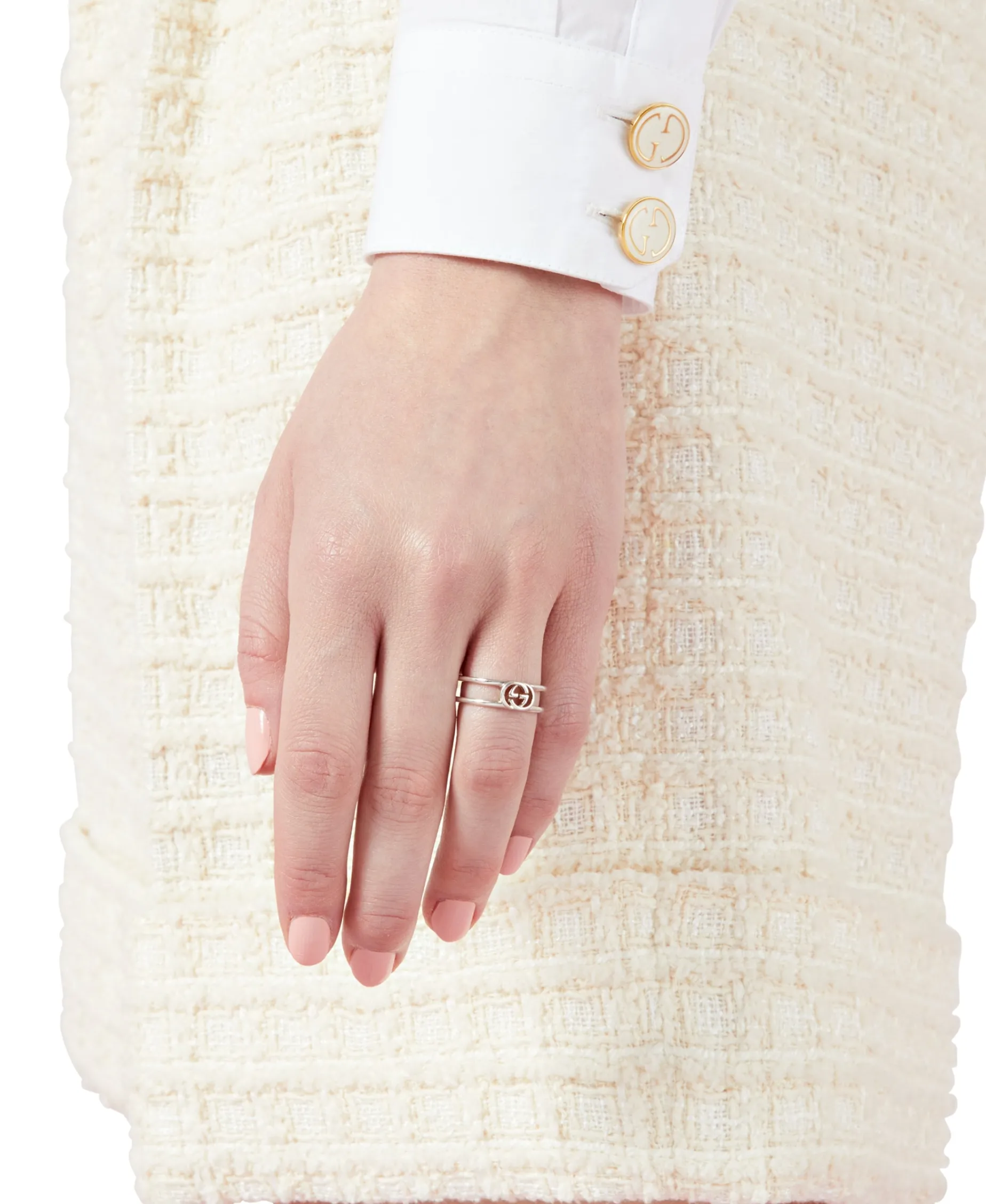 Anillo Doble Gucci Interlocking Plata | YBC298036001013