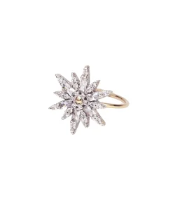 Anillo Estrella DELCERRO Baguettes Plata y Oro | 10938