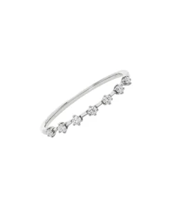 Anillo Fino con 7 Diamantes en Oro Blanco