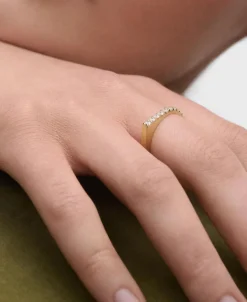 Anillo Gloss PDPAOLA Plata con Baño de Oro 18K con Circonitas | AN01-E90