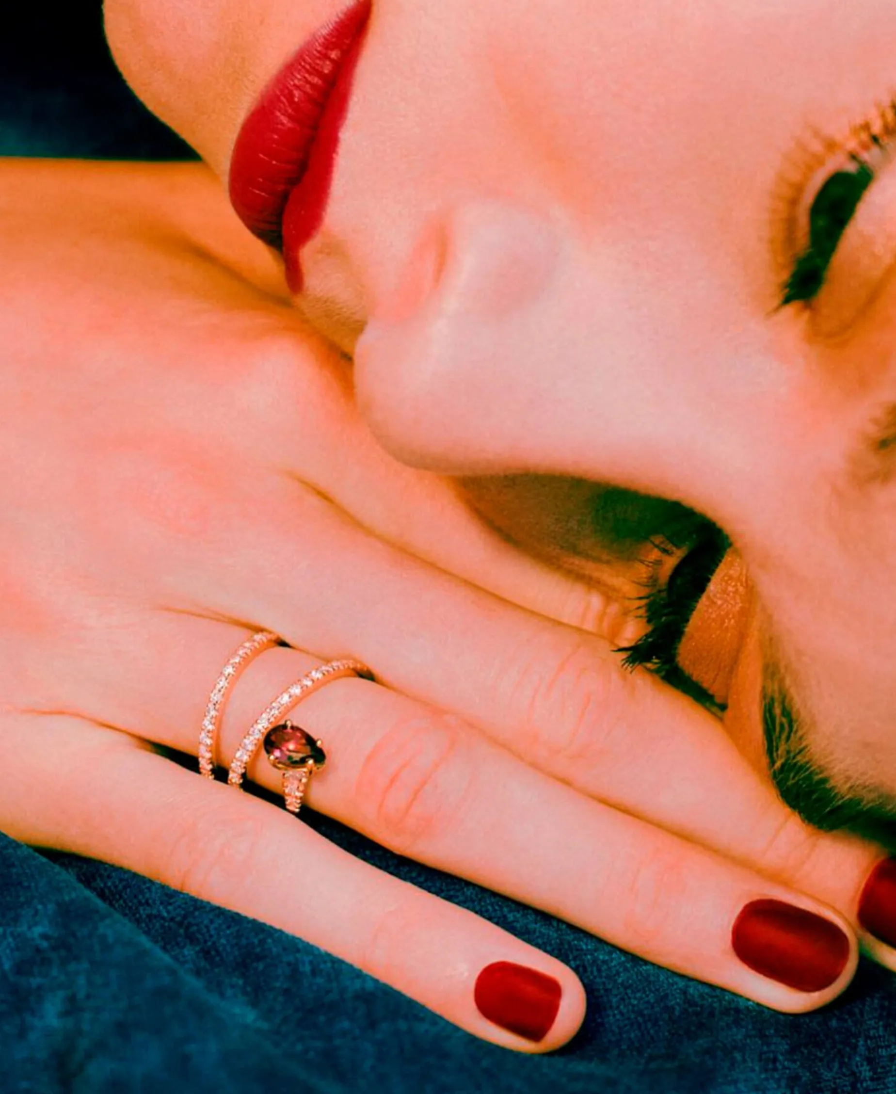 Anillo Gold&Roses D’Amour I Am Red Oro Rosa Rubelita y Diamantes | GR-491.3RL