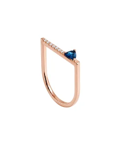 Anillo Gold&Roses Hérité Oro Rosa Topacio London Blue y Diamantes | GR-569.3LB