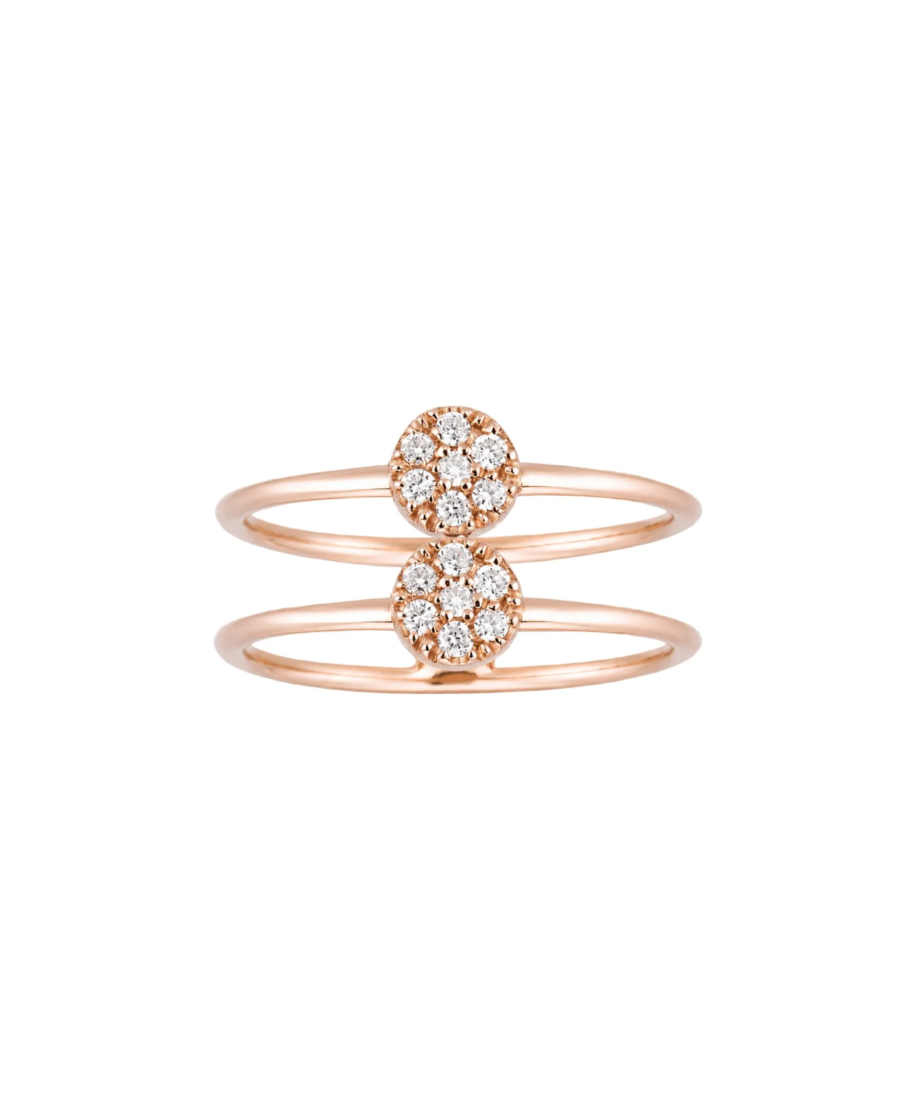 Anillo Gold&Roses Pavé Doble Oro Rosa Diamantes | GR-139.3