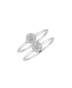 Anillo Gold&Roses Pavé Doble Oro Blanco Diamantes | GR-139.1