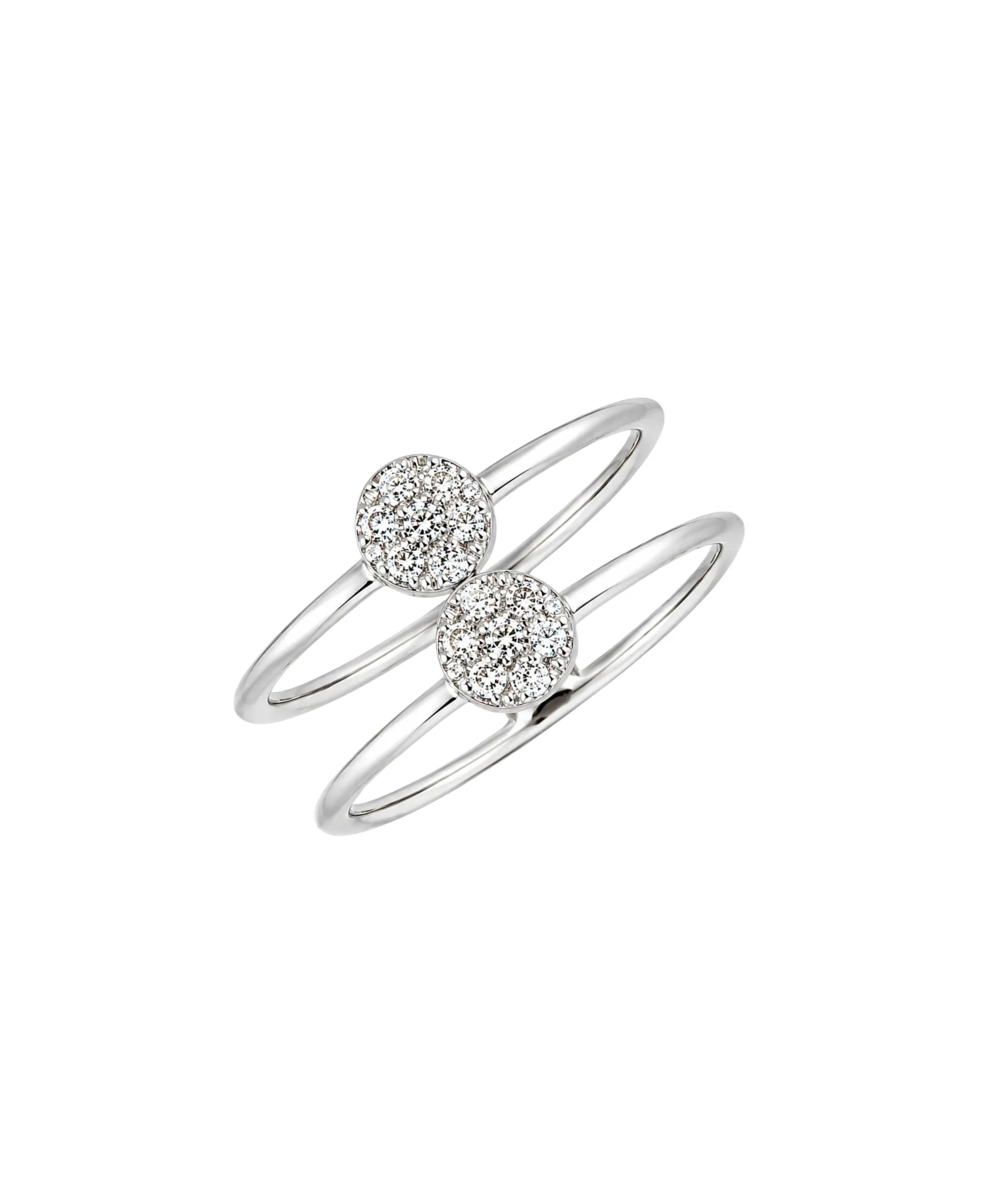 Anillo Gold&Roses Pavé Doble Oro Blanco Diamantes | GR-139.1