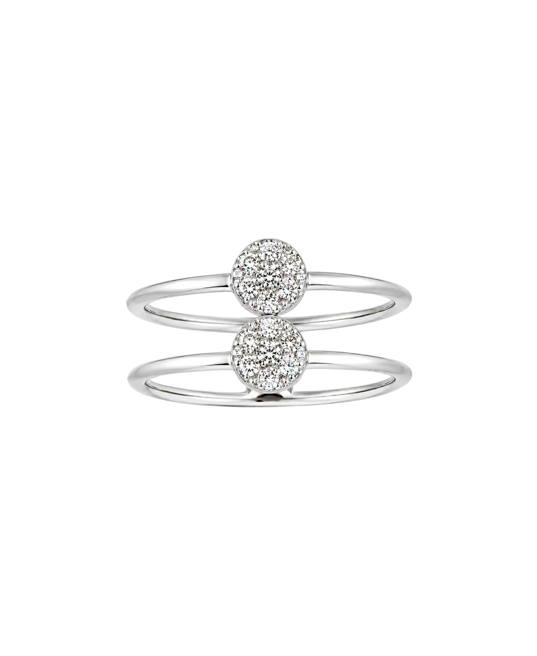 Anillo Gold&Roses Pavé Doble Oro Blanco Diamantes | GR-139.1