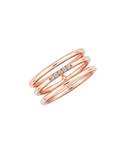 Anillo Gold&Roses Tres Bandas Oro Rosa Diamantes | GR-057