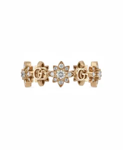 Anillo Gucci Flora Oro Rosa y Diamantes | YBC702391001013