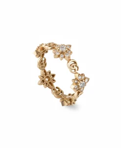 Anillo Gucci Flora Oro Rosa y Diamantes | YBC702391001013