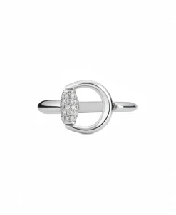 Anillo Gucci Horsebit Oro Blanco y Diamantes | YBC832324001013
