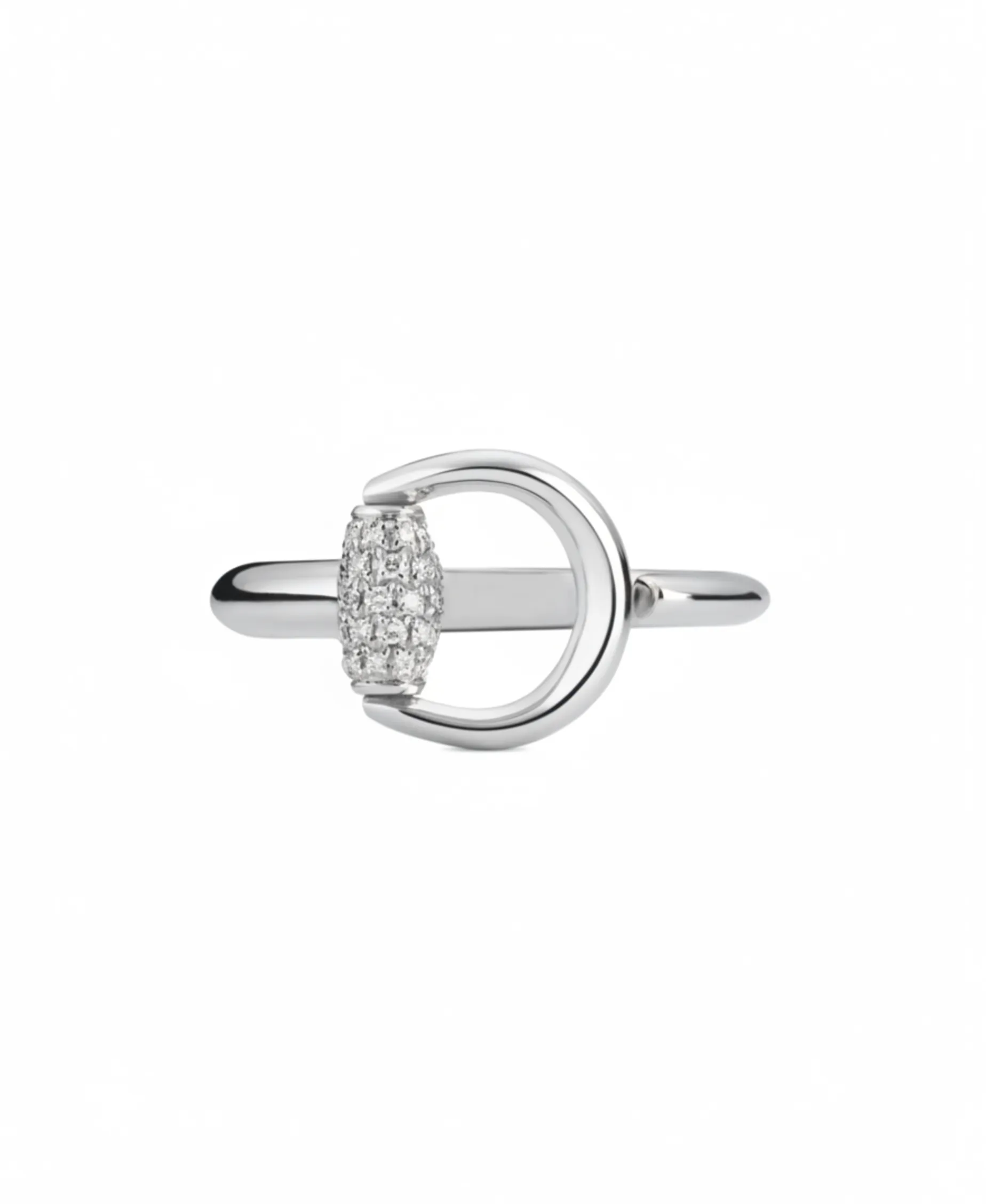 Anillo Gucci Horsebit Oro Blanco y Diamantes | YBC832324001013